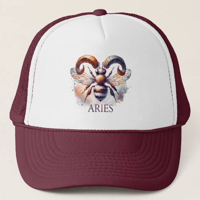 Aries Whimsy Bee Boné - Astro Charm (Frente)