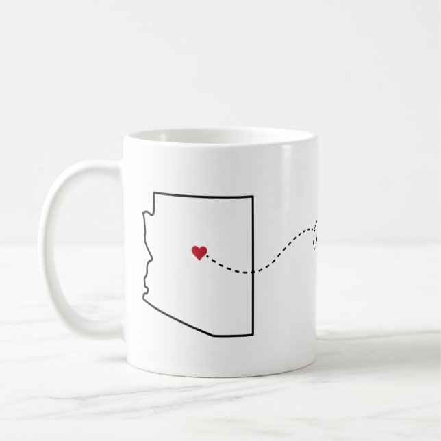 Arizona a Iowa - caneca de café de Heart2Heart (Esquerda)