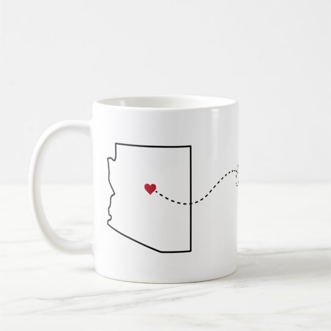 Arizona a Oklahoma - caneca de café de Heart2Heart (Esquerda)