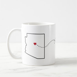 Arizona a Oregon - caneca de café de Heart2Heart