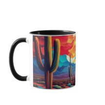 Arizona de caneca cerâmica Sunset em estilo Abstra