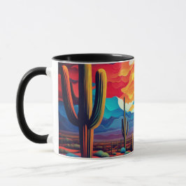 Arizona de caneca cerâmica Sunset em estilo Abstra