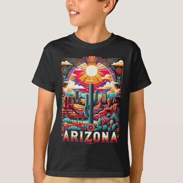 Arizona Estado Camisa Az Desert Cactus Retro (Frente)