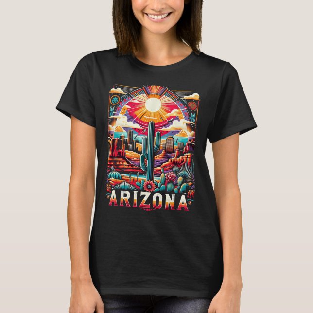 Arizona Estado Camisa Az Desert Cactus Retro (Frente)