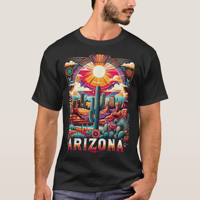 Arizona Estado Camisa Az Desert Cactus Retro (Frente)