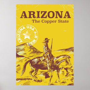 Arizona o estado do cobre pôster de viagem vintage