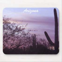 Arizona Roxo Sunset & Saguaros Mousepad