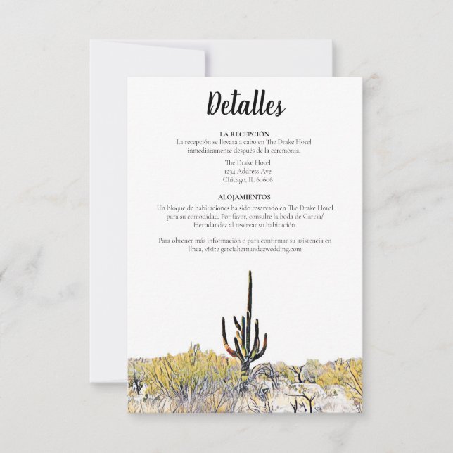 Arizona Saguaro Cactus - Cartão detalhado espanhol (Frente)