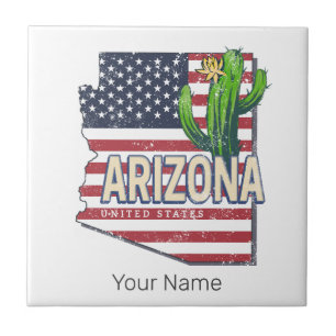 Arizona State United States Retro Map Vintage EUA