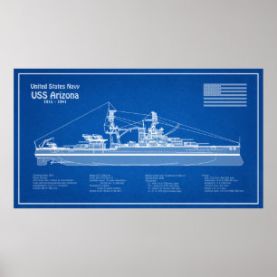 ARIZONA USS - ABD de Planos de Impressão Blueprint