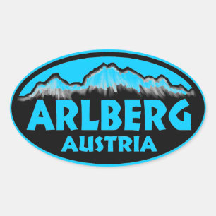 Arlberg Áustria: adesivos ovais azuis