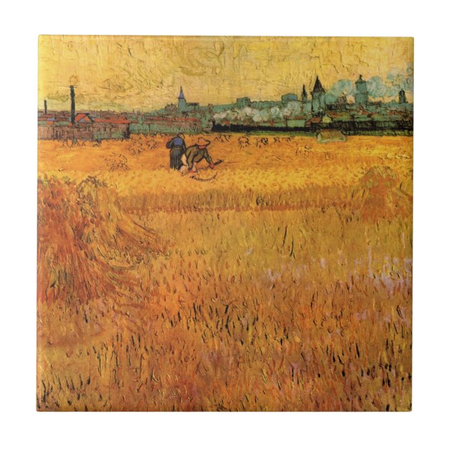 Arles: Vista de Campos de Trigo por Vincent van Go (Frente)