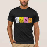 Arlinhar a camisa do nome da mesa periódica