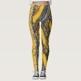 Armadas em Leggings de arte de mostarda AI