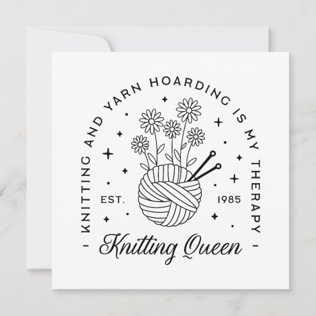 Armador de fios engraçados da rainha do tricô (Frente)