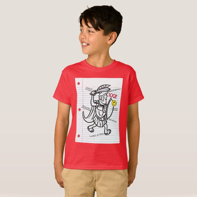 Armadura de Trojan Soldier da camiseta de trabalho (Frente Completa)