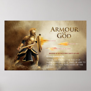 Armadura do poster do deus - as mentiras da satã