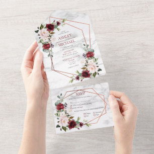 Armamento Geométrico de Cobre e Blush Floral