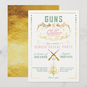 Armas ou Glitter Gênero Revelar Convite de festas