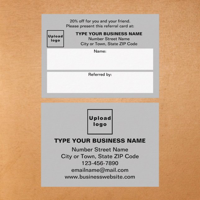 Armazene ou Compre a placa de referência da Cinza  (Business gray referral card for for your customers and their family, relatives or friends.)