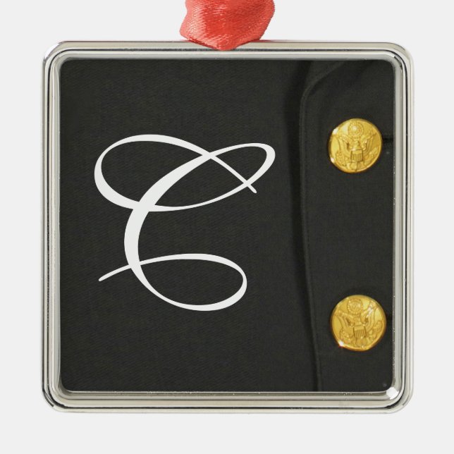 ARMY Classe A Dre Monograma Uniforme Ornamento Ini (Frente)