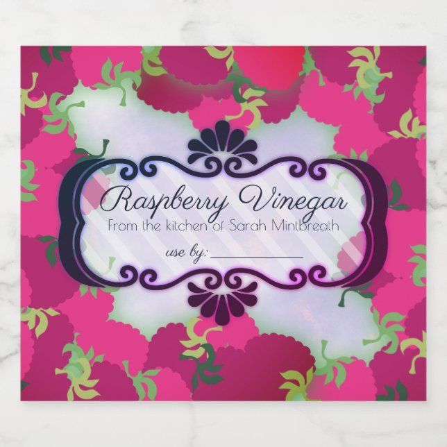 Aromas framboesas com sabor a vinagre, etiqueta pa (Rótulo Único)