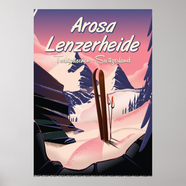 Arosa Lenzerheide, poster de esqui Suiça. (Frente)