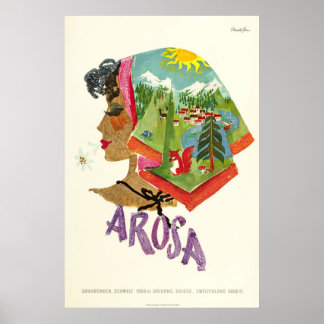Arosa,Schweiz, Poster de viagens de Esqui