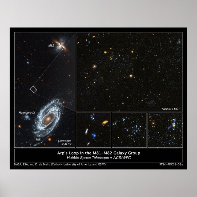 Arp's Loop in M81 - M82 galaxy group poster (Frente)