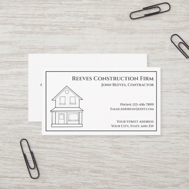 Arquiteto de Contratos de Construção Cartão de vis (Frente/Verso In Situ)