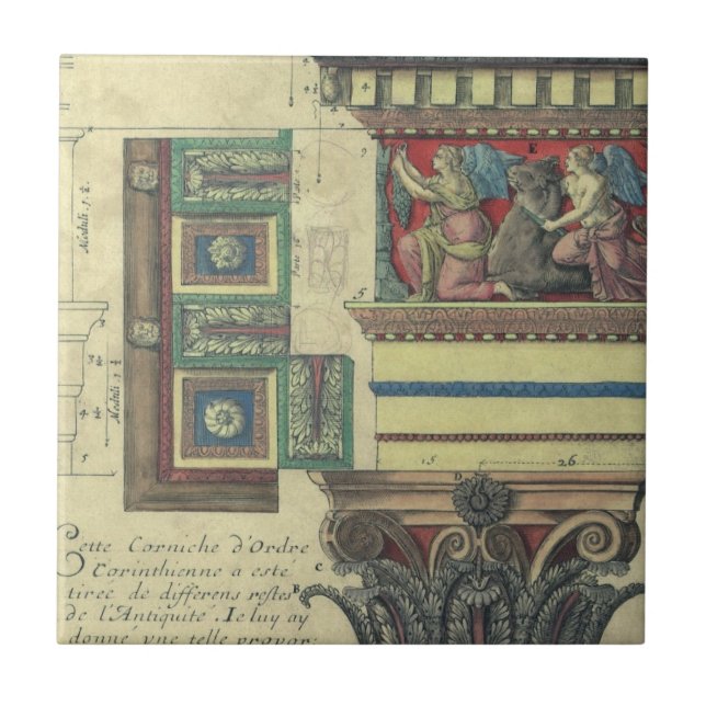 Arquitetura Antiga, Coluna com Revestimento de Cor (Frente)