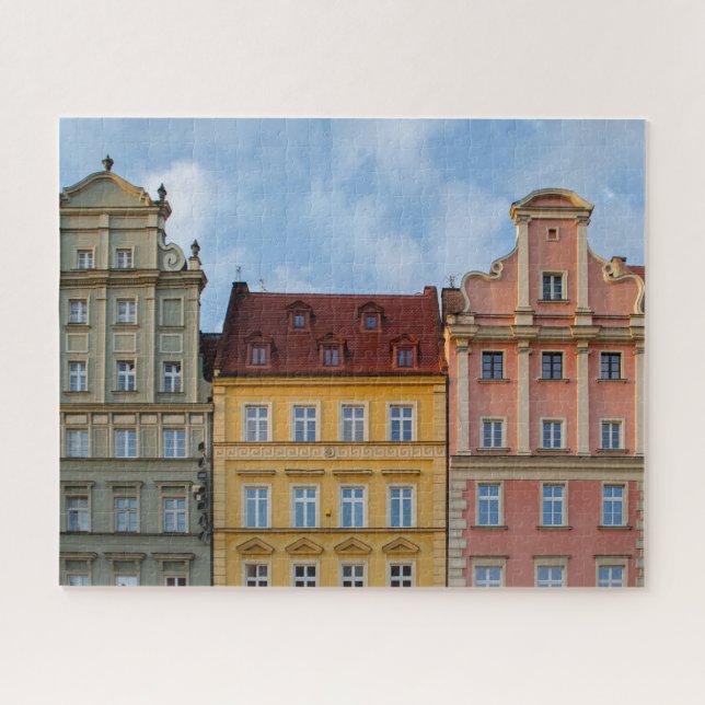 Arquitetura Colorida Wrocław Polônia Quebra-Cabeça (Horizontal)