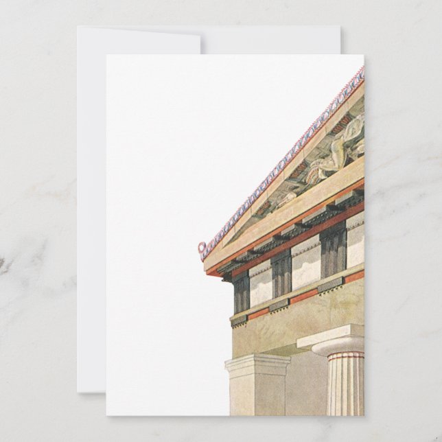 Arquitetura Grega Vintage, Templo de Athena (Frente)