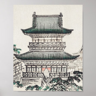 Arquitetura japonesa por Kōno Bairei Poster