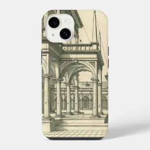 Arquitetura Vintage, pátio romano com colunas