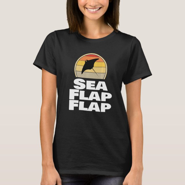 Arraia Mar Flap Flap Manta Camiseta Raia (Frente)