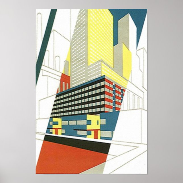 Arranha-céus da Cityscape Poster de arquitetura co (Frente)