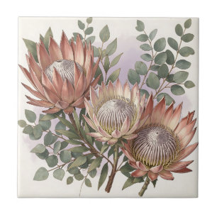 Arranjo Botânico de Eucalipto Protea Rosa 