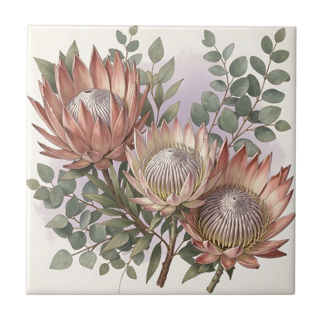 Arranjo Botânico de Eucalipto Protea Rosa  (Frente)