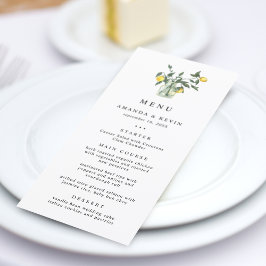 Arranjo de Limão de Verão Cardápio de Casamento