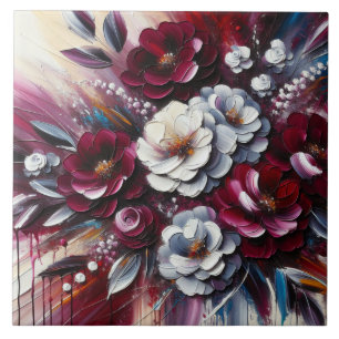 Arranjo floral branco e marrom  