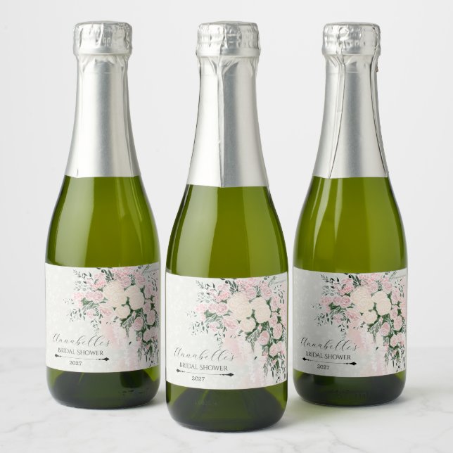 Arranjo Mini Rosa Wisteria com Laço Corado (Garrafas)
