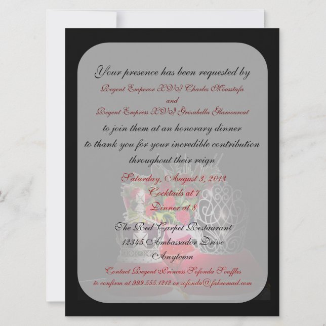 Arraste o Imperador e Imprima convites para Janto  (Frente)