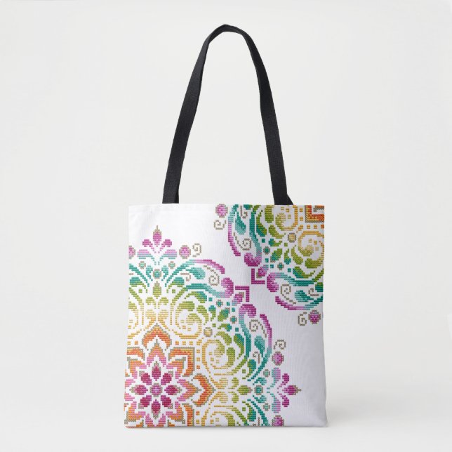 Arremessar o Arco-Íris Mandala Tote Bag (Frente)