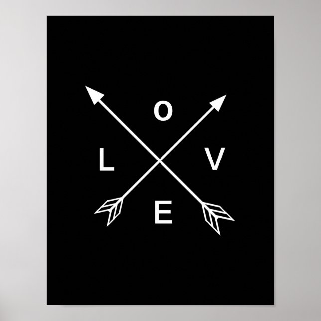 Arrow Black and White Poster Wall Art (Frente)