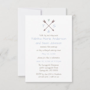Arrows Blue Heart - Anúncio de Casamento 3x5