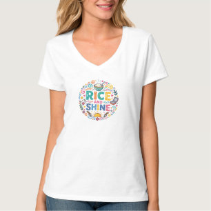Arroz e Brilho – Camiseta com Piada de Comida Engr