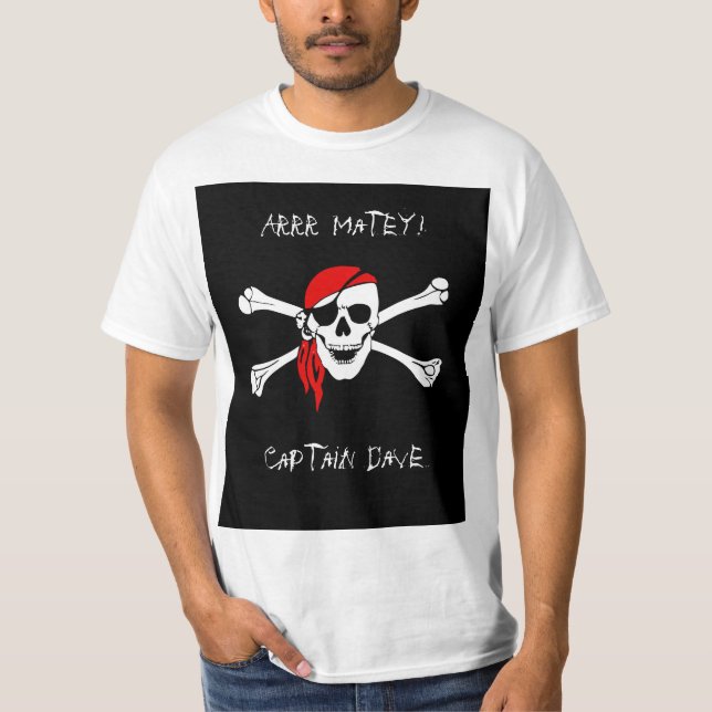 ARRR Matey Personalizado Pirata Mens Camisa Camisa (Frente)