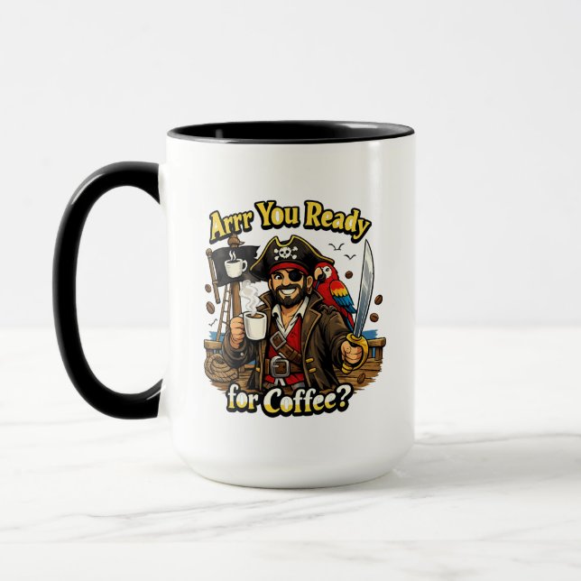 Arrr Você Está Pronto para o Café? Caneca de Café  (Esquerda)