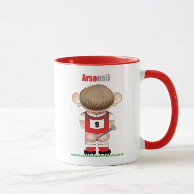 ArseNail (Arsenal) Engraçada Caneca de Futebol (Direita)